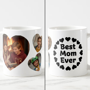 Mug Meilleure Maman Ever 3 Photo Cadeau Souvenir Noir