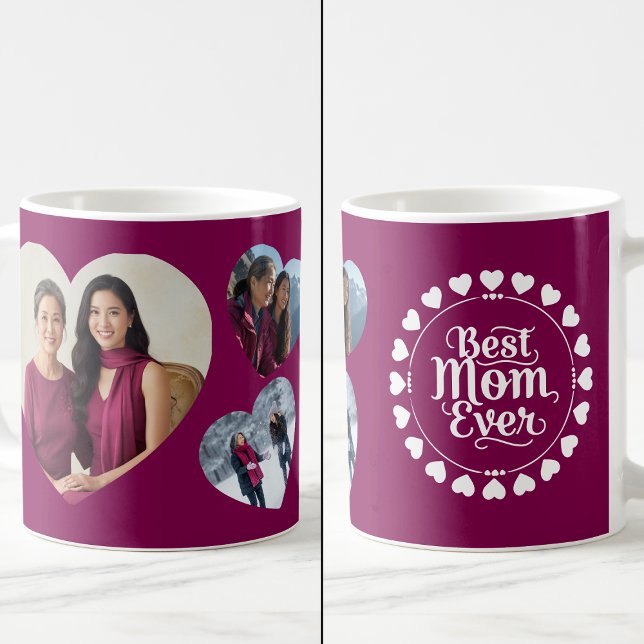 Mug Meilleure Maman Ever 3 Photo Collage Objet de Fami (Créateur téléchargé)