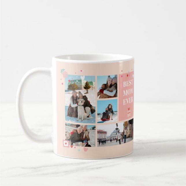 Mug Meilleure maman Ever 5 Photo Fête des mères Collag (Gauche)