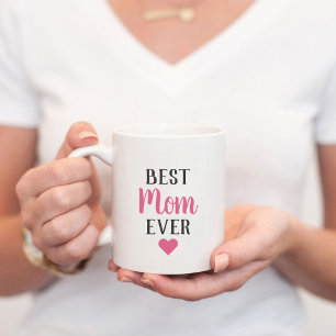 Mug Meilleure Maman Ever Cœur en écriture rose