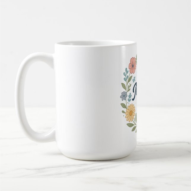 Mug Meilleure Maman Ever – Édition Florale (Gauche)