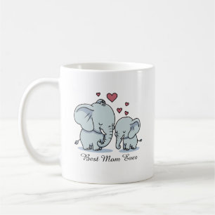 Mug Meilleure Maman Ever Eléphants Et Coeurs