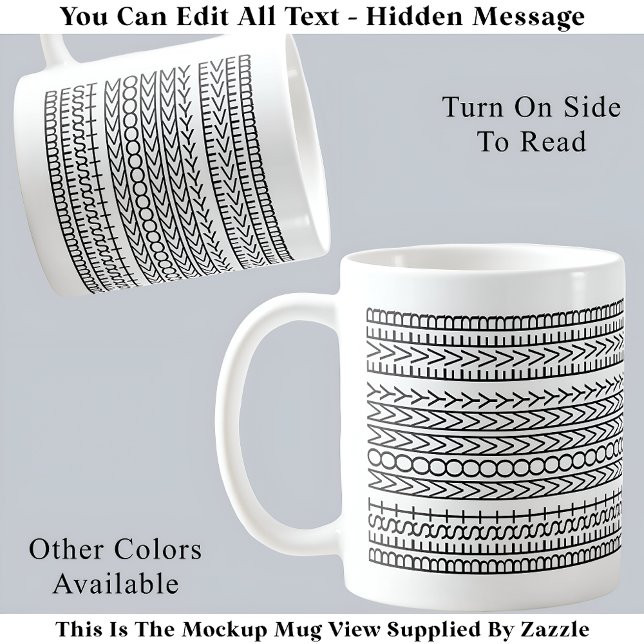 Mug Meilleure Maman Ever Message Caché 141BW Nouveauté (Créateur téléchargé)