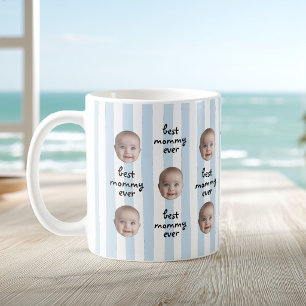 Mug Meilleure Maman Ever Photo Bébé Visage Rayures Mig