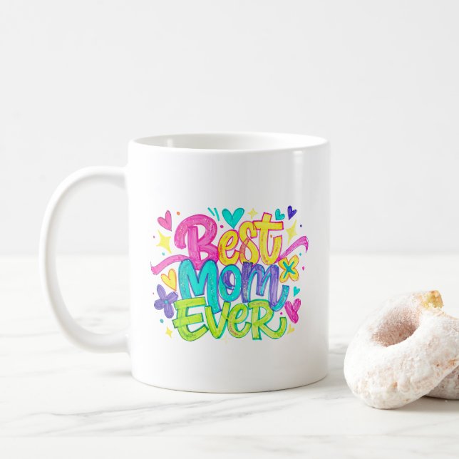 Mug Meilleure Maman Ever (Style 2) (Avec donut)