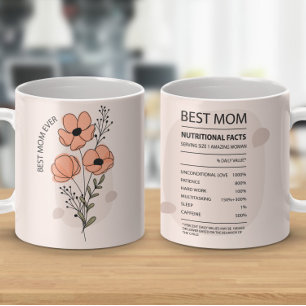 Mug Meilleure Maman Faits nutritionnels Mug- Poppy flo