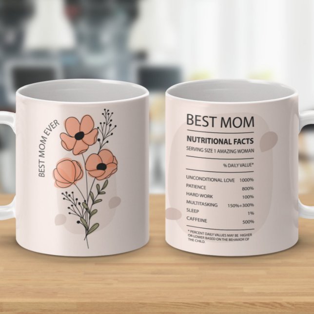 Mug Meilleure Maman Faits nutritionnels Mug- Poppy flo (Créateur téléchargé)