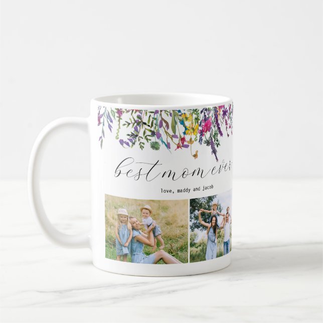 Mug Meilleure maman fleur sauvage Ever Quatre Photo (Gauche)