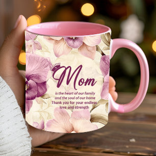 Mug Meilleure Maman Fleurs Coeurs Jamais Photo Mère Co