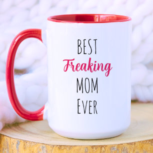 Mug Meilleure maman Freaking jamais Monogramme de ma