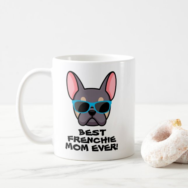 Mug Meilleure Maman Frenchie Fête des Mères Lilas Tan  (Avec donut)