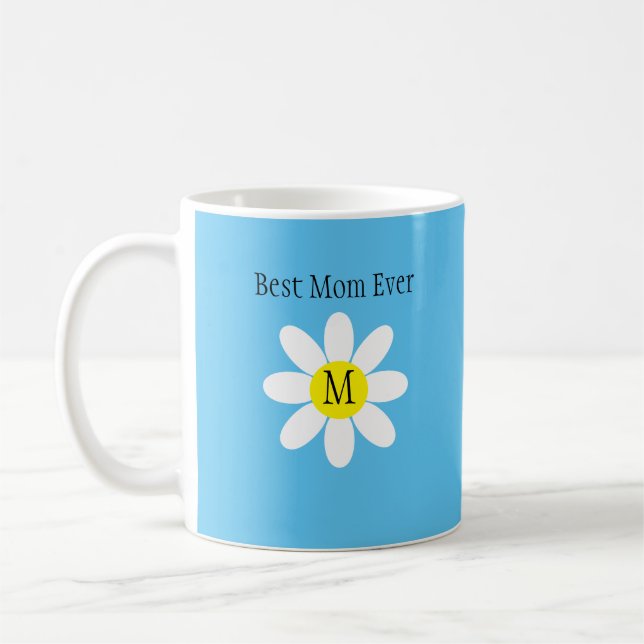Mug Meilleure Maman Jamais Blanc Marguerite Ciel Bleu  (Gauche)