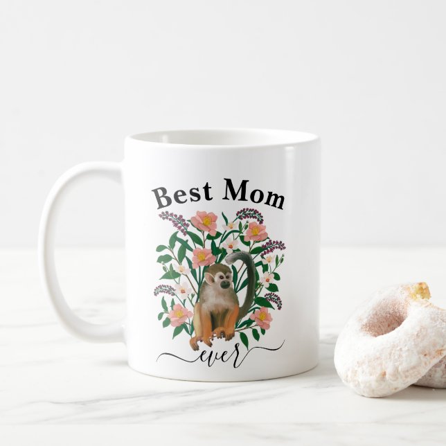 Mug Meilleure maman jamais | Cadeau Maman | Singe flor (Avec donut)