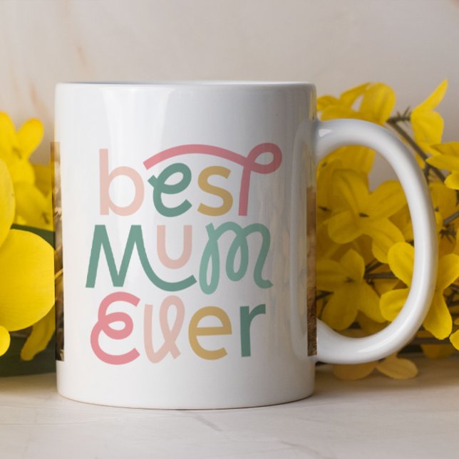 Mug Meilleure maman jamais coloré typographie moderne  (Créateur téléchargé)