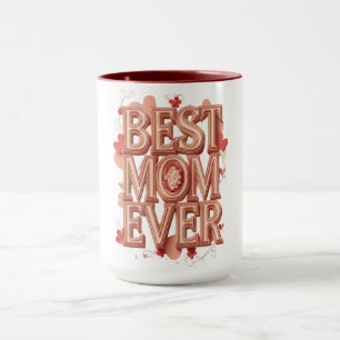 Mug Meilleure Maman Jamais Conception 3D Or   Élégant 