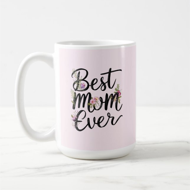 Mug Meilleure maman jamais conception florale  (Gauche)