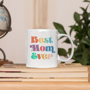 Mug Meilleure maman jamais Écriture rétro colorée Fête