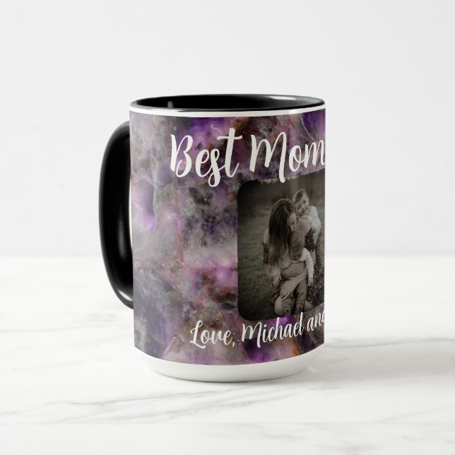 Mug Meilleure maman jamais élégant quartz violet marbr (Devant gauche)