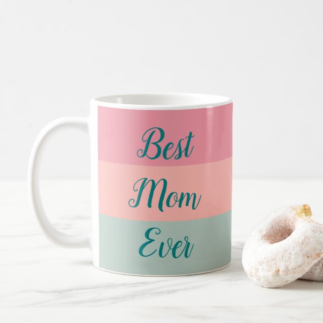 Mug Meilleure Maman Jamais Élégante Lumière Turquoise  (Avec donut)