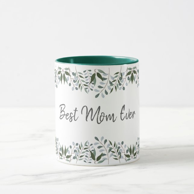 Mug Meilleure maman jamais Eucalyptus Vert Floral
