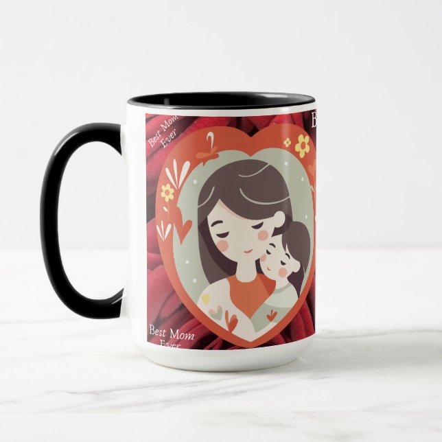Mug Meilleure maman jamais Fleur sauvage Fête des mère (Gauche)