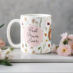 Mug Meilleure maman jamais Fleur sauvage Photo Mère's 