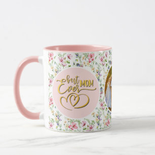 Mug Meilleure maman Jamais Floral Photo Fête des Mères
