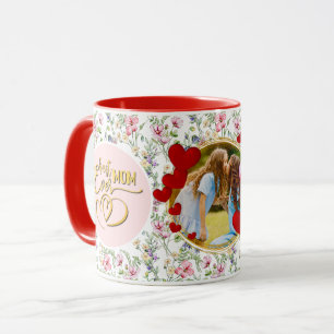 Mug Meilleure maman Jamais Floral Photo Fête des Mères