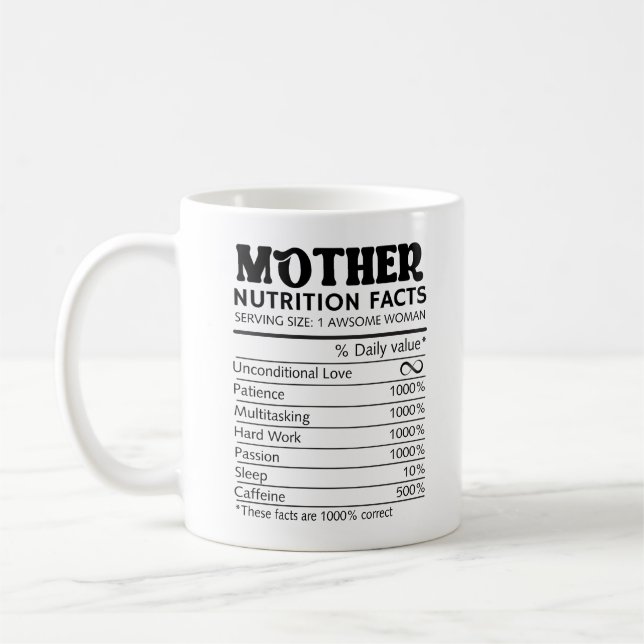 Mug Meilleure maman jamais florale avec mère nutrition (Gauche)