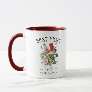 Mug Meilleure maman jamais   Jolies fleurs rustiques