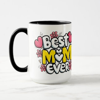 Mug Meilleure maman jamais - Kawaii Doodle Style avec