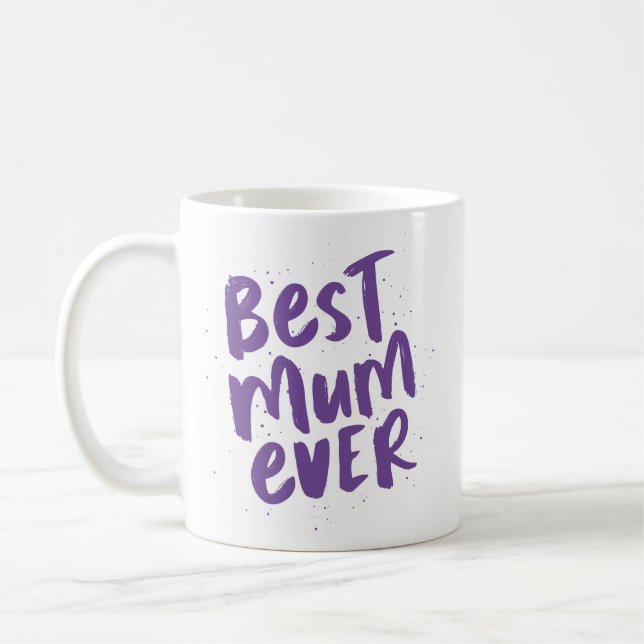 Mug Meilleure maman jamais moderne tendance violet fêt (Gauche)