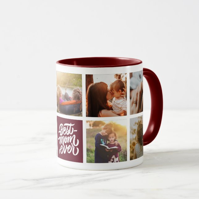 Mug Meilleure Maman Jamais Personnalisé Photo Collage  (Devant droit)