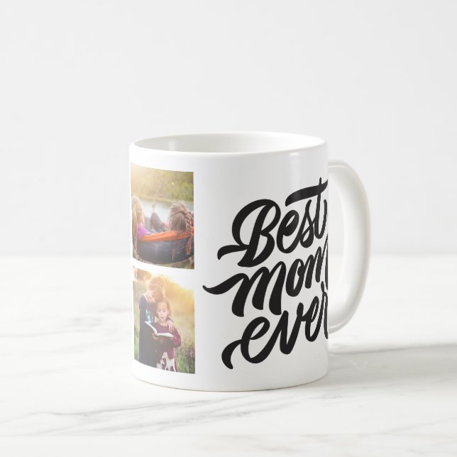 Mug Meilleure Maman Jamais Personnalisée 6 Photo Colla (Devant droit)