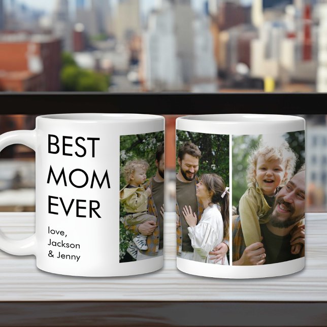 Mug Meilleure maman Jamais personnalisée Photo de fami (Créateur téléchargé)