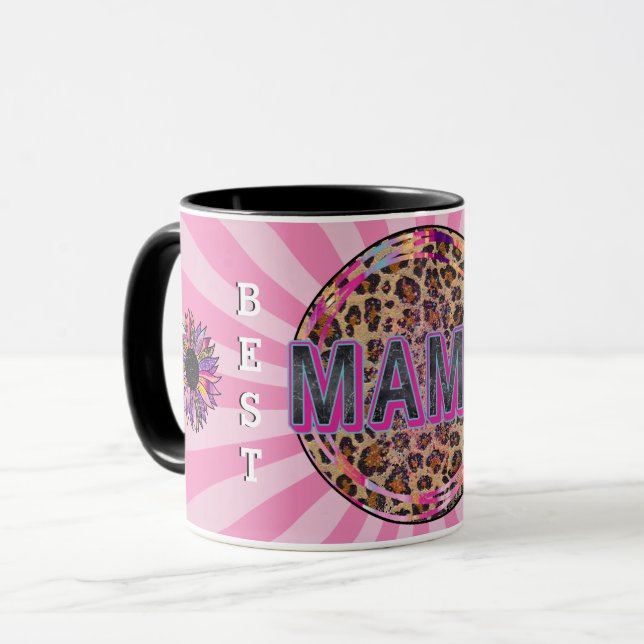 Mug Meilleure maman jamais Personnaliser Floral (Devant gauche)