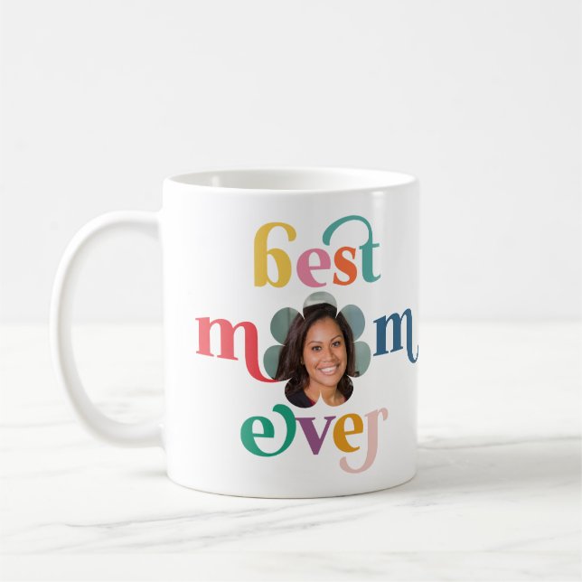Mug Meilleure maman Jamais Photo moderne Enfants Noms  (Gauche)