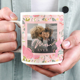 Mug Meilleure maman jamais photo Mothers Day fleurs sa
