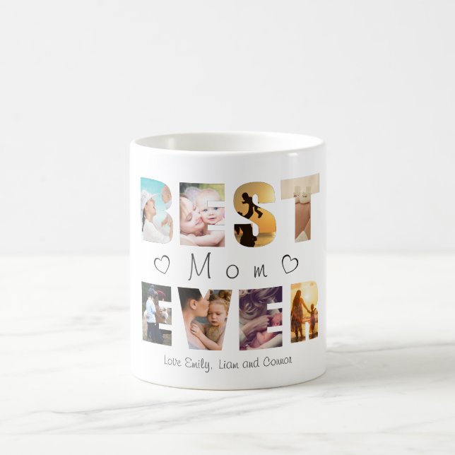 Mug Meilleure maman jamais photo texte personnalisé (Centre)