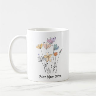 Mug Meilleure Maman Jamais Printemps Croquis Floral Ca