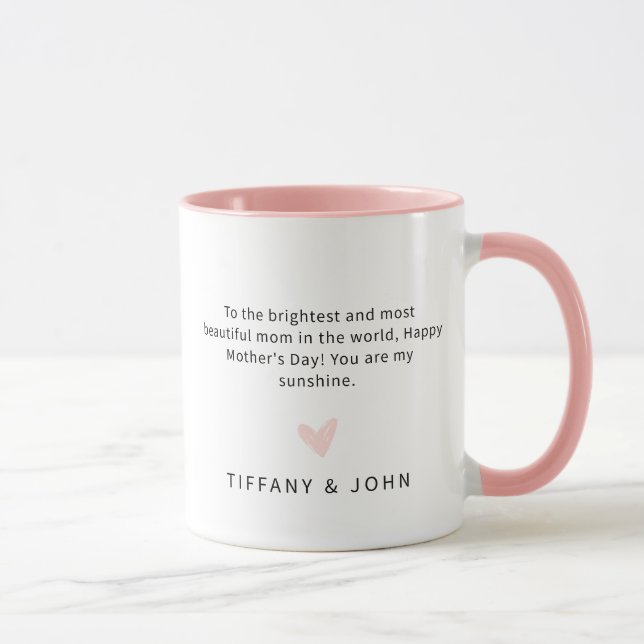 Mug Meilleure Maman Jamais Rose Coeur Script mignon Me (Droite)