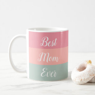 Mug Meilleure maman jamais rose Peach Turquoise Script
