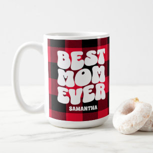 Mug Meilleure Maman Jamais Russe Rouge Buffalo Plaid N
