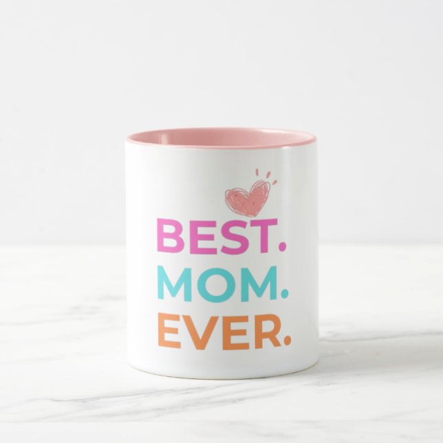 Mug Meilleure Maman Jamais Scribblé Coeur Fête des mèr (Centre)