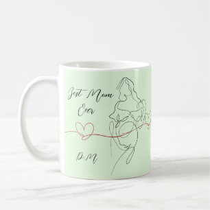 Mug Meilleure maman Jamais tendance Une ligne Coeur de