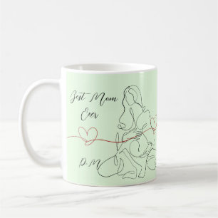 Mug Meilleure maman Jamais tendance Une ligne Coeur de