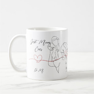Mug Meilleure maman Jamais tendance une ligne Coeur de