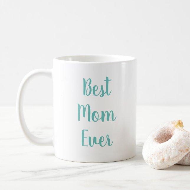 Mug Meilleure maman jamais typographie Lumière Élégant (Avec donut)
