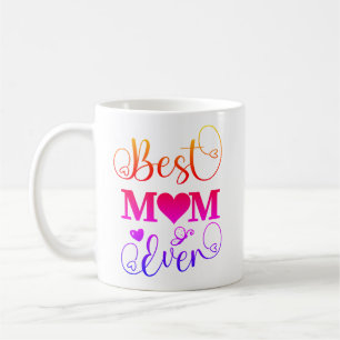 Mug Meilleure maman jamais typographie mignonne coloré