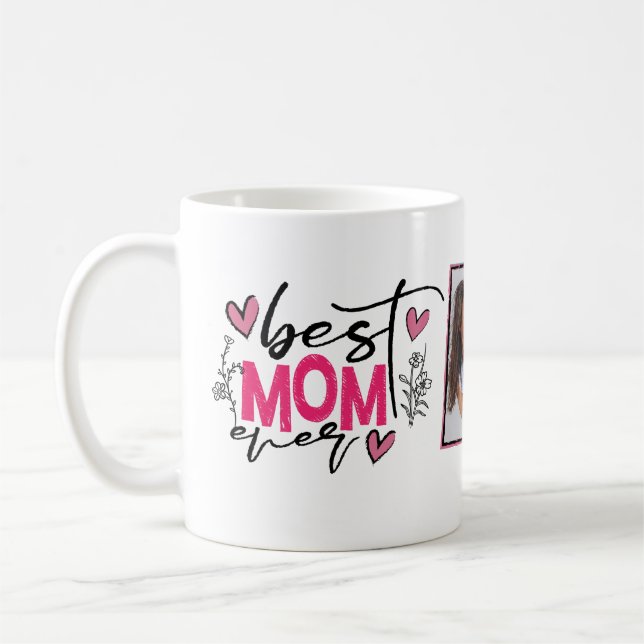 Mug Meilleure maman jamais typographie photo (Gauche)
